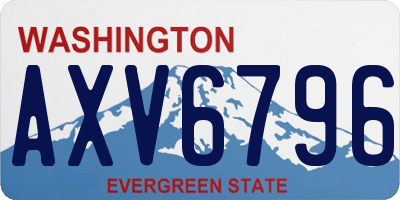 WA license plate AXV6796