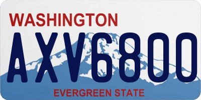 WA license plate AXV6800