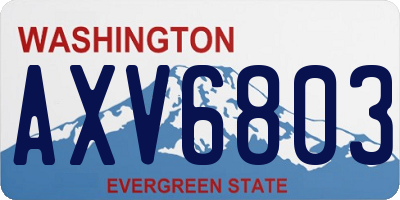 WA license plate AXV6803