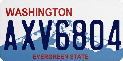 WA license plate AXV6804
