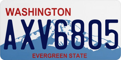 WA license plate AXV6805