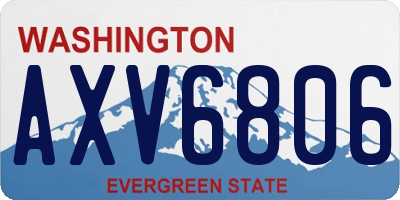 WA license plate AXV6806