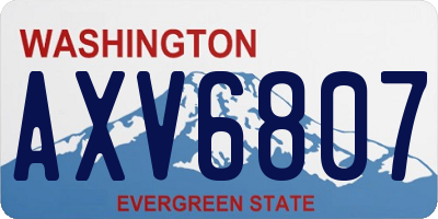 WA license plate AXV6807