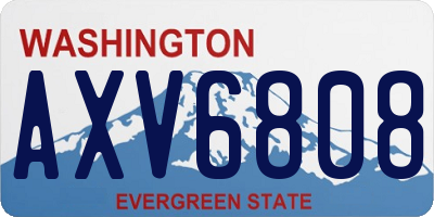 WA license plate AXV6808