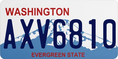 WA license plate AXV6810