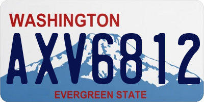WA license plate AXV6812