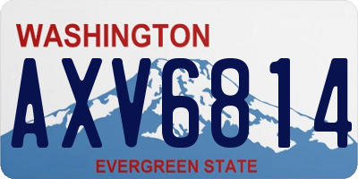 WA license plate AXV6814