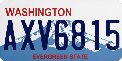 WA license plate AXV6815