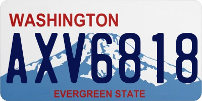 WA license plate AXV6818