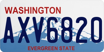 WA license plate AXV6820