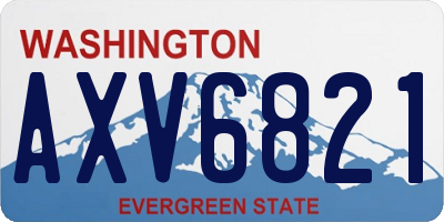 WA license plate AXV6821