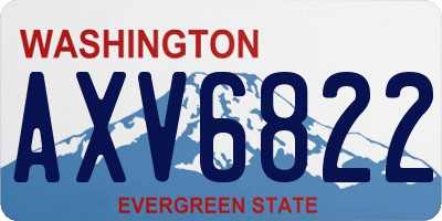 WA license plate AXV6822
