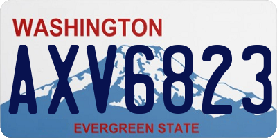 WA license plate AXV6823