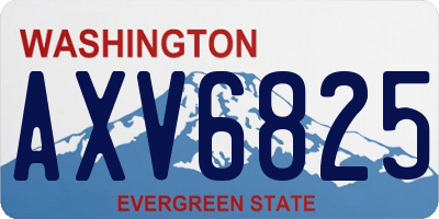 WA license plate AXV6825