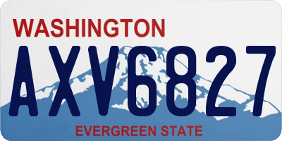 WA license plate AXV6827
