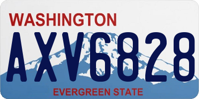 WA license plate AXV6828