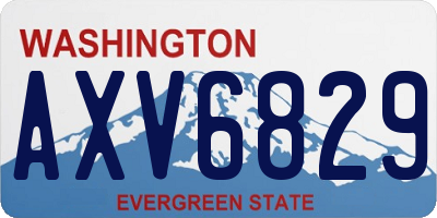 WA license plate AXV6829