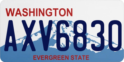 WA license plate AXV6830