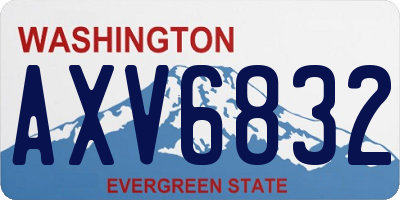 WA license plate AXV6832