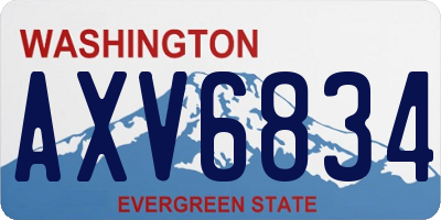 WA license plate AXV6834