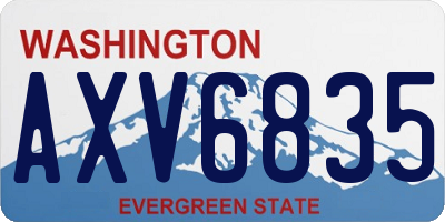 WA license plate AXV6835