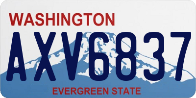 WA license plate AXV6837