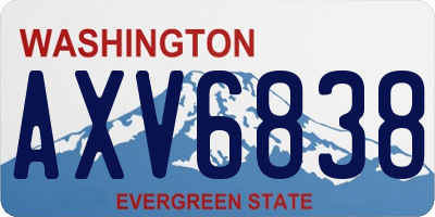 WA license plate AXV6838