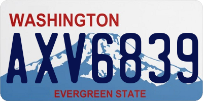 WA license plate AXV6839