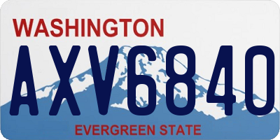 WA license plate AXV6840