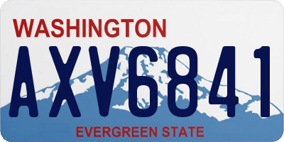 WA license plate AXV6841