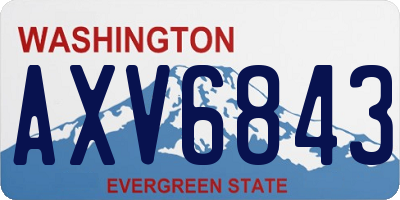 WA license plate AXV6843