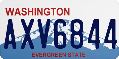 WA license plate AXV6844