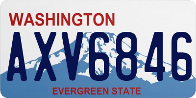WA license plate AXV6846