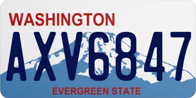 WA license plate AXV6847