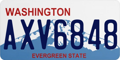 WA license plate AXV6848