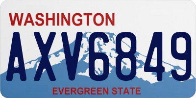 WA license plate AXV6849