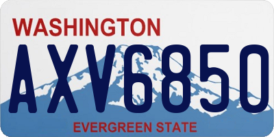 WA license plate AXV6850