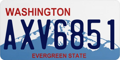 WA license plate AXV6851