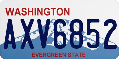 WA license plate AXV6852