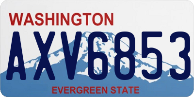 WA license plate AXV6853