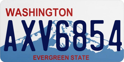 WA license plate AXV6854