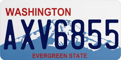 WA license plate AXV6855
