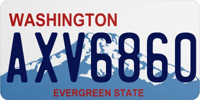 WA license plate AXV6860