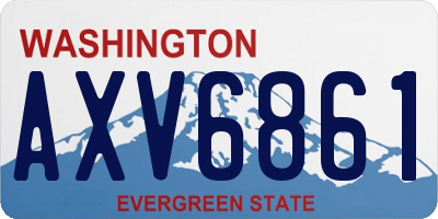 WA license plate AXV6861