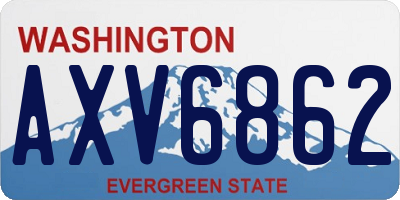 WA license plate AXV6862