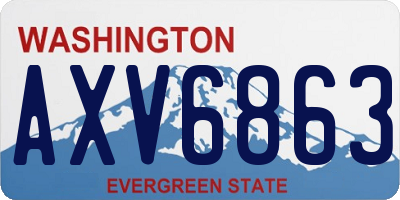 WA license plate AXV6863