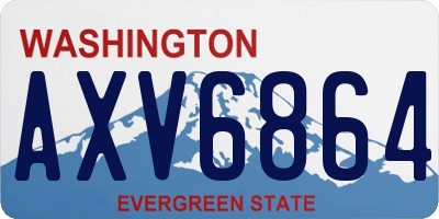 WA license plate AXV6864