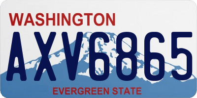 WA license plate AXV6865