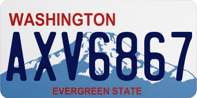 WA license plate AXV6867