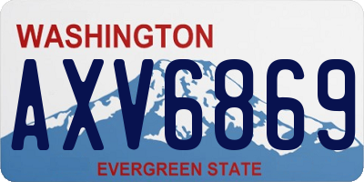 WA license plate AXV6869